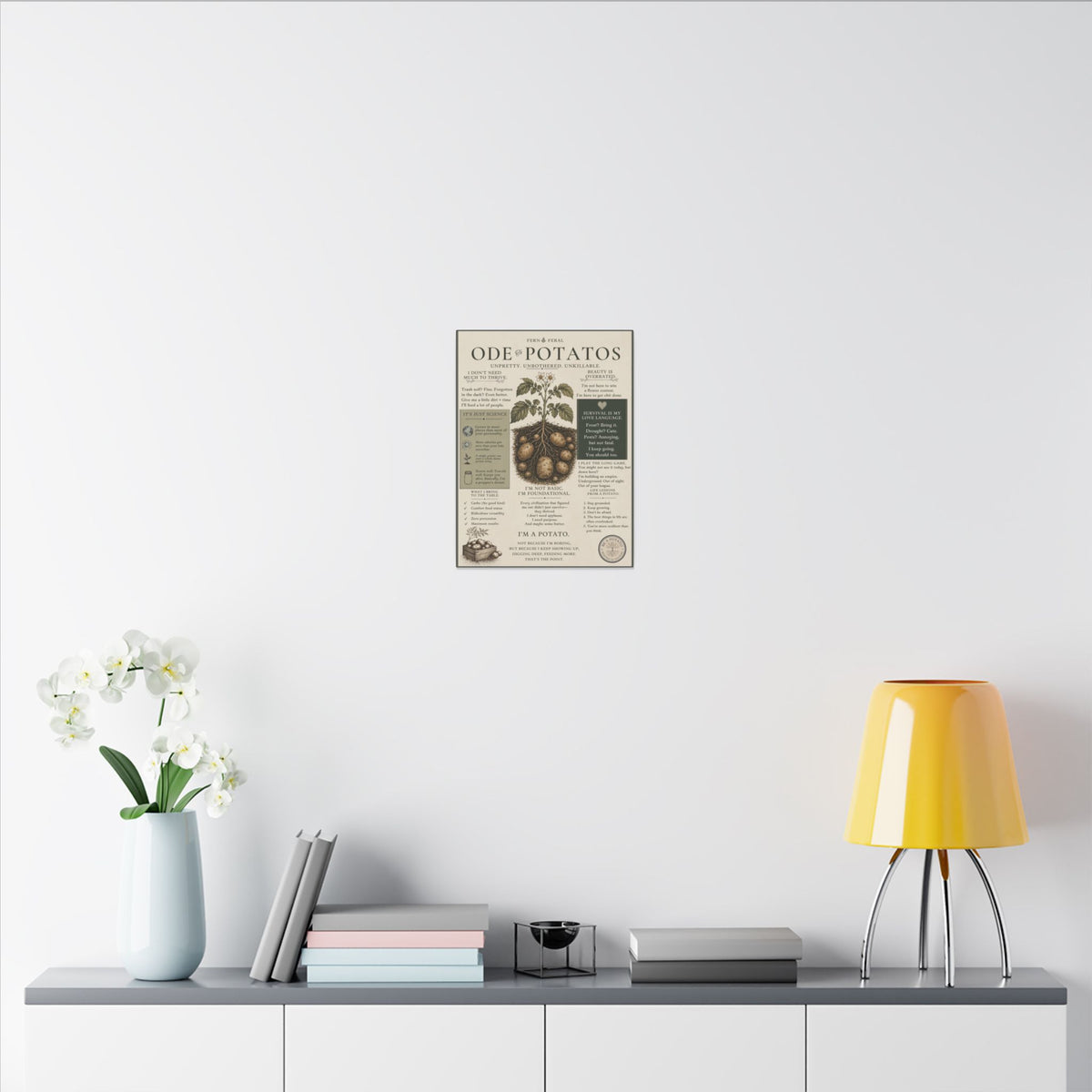 Potato Plant Illustration Matte Canvas
