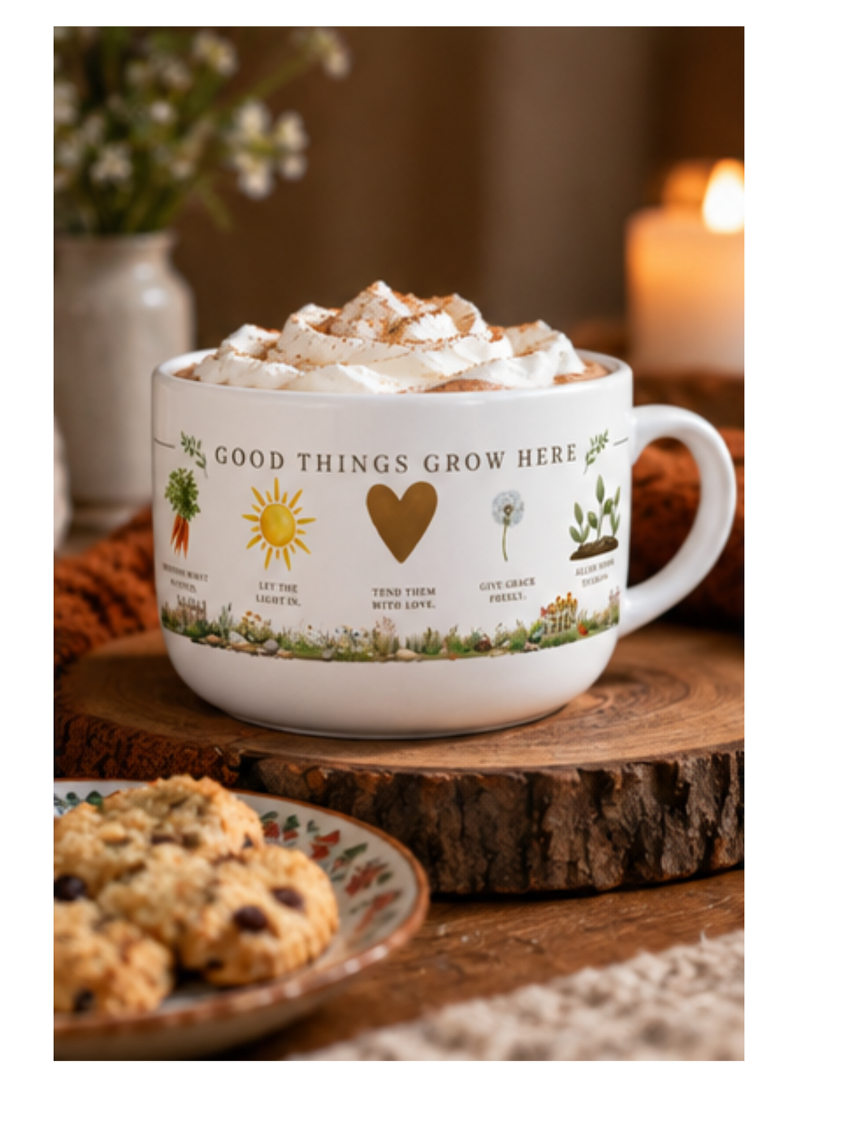Gardening Mug for Garden Lovers, 25 oz Coffee Mug, Gardener Gift, Good Things Grow Here Mug, Cottage Garden Gi