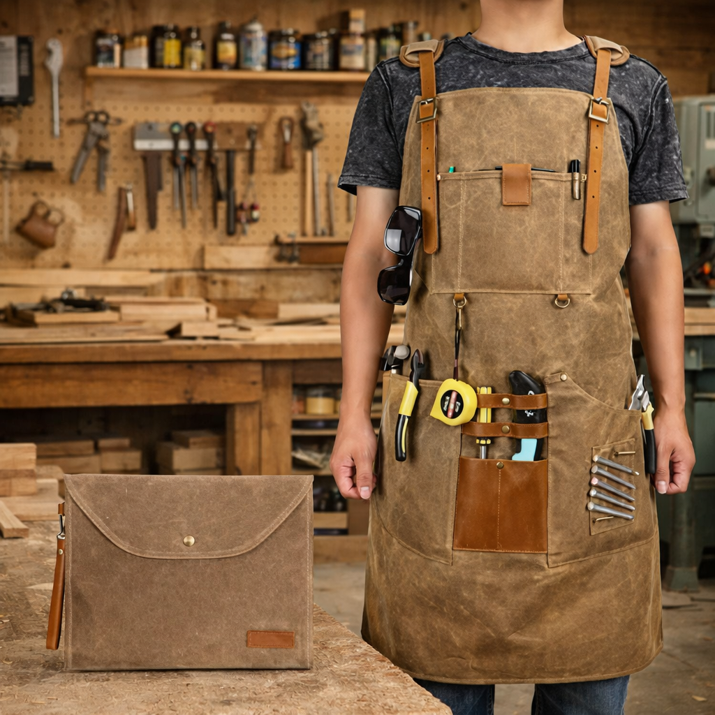 Heavy-Duty Waxed Canvas Work Apron (For Men Who Actually Do Things)