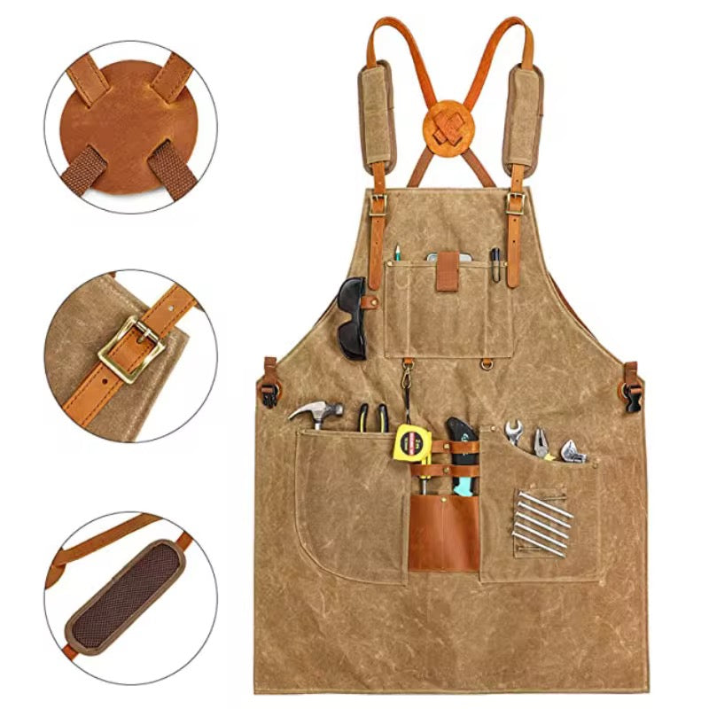 Heavy-Duty Waxed Canvas Work Apron (For Men Who Actually Do Things)