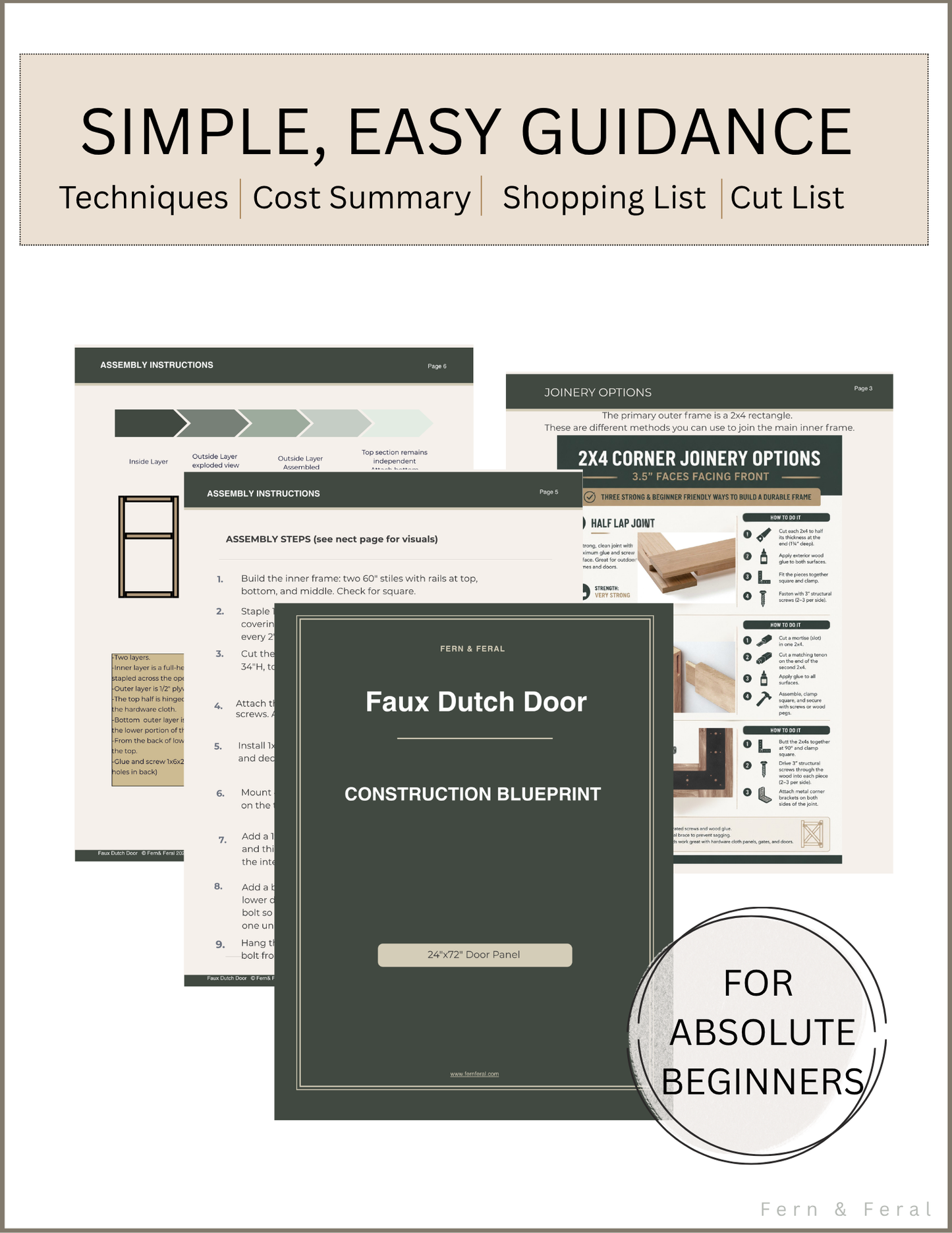 DIY Faux Dutch Door Plans for Chicken Coops | Beginner-Friendly PDF Blueprint with Cut List, Materials & Assembly Guide