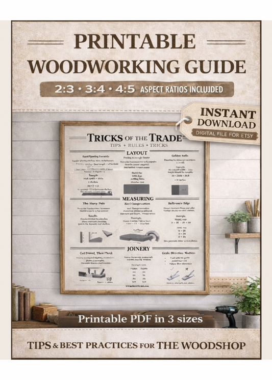 Tricks of the Trade Poster (Printable) | Woodworking Tips, Carpentry Techniques & Shop Rules | 2:3 3:4 4:5