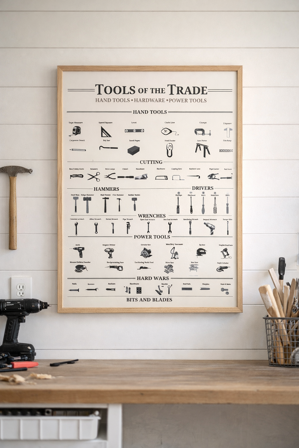 Tools of the Trade — Printable Complete DIY Workshop Reference Poster (18×24)