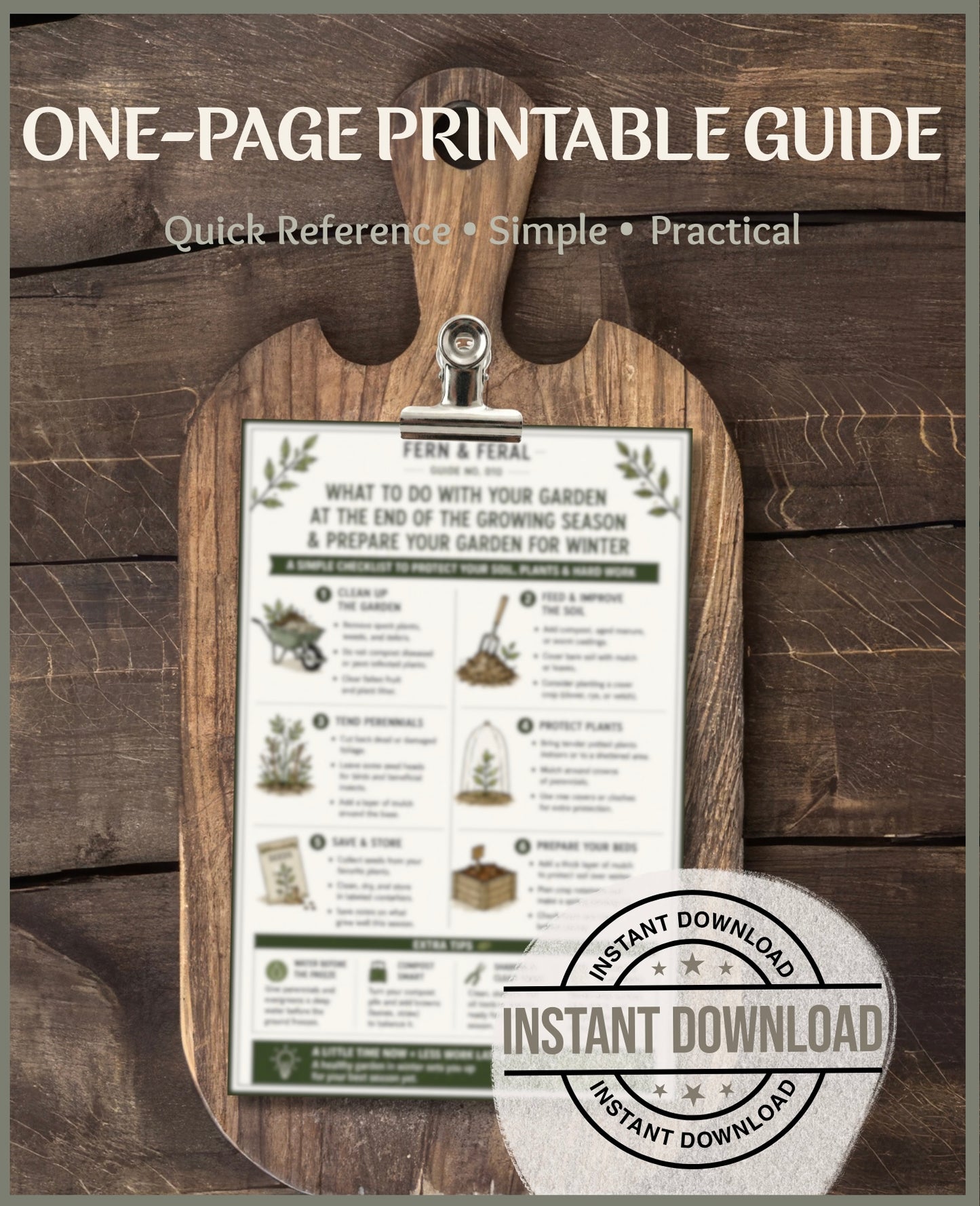 Prepare Your Garden for Winter Printable Guide | Fall Garden Checklist PDF | Winter Garden Prep | End of Season Gardening | Instant Download