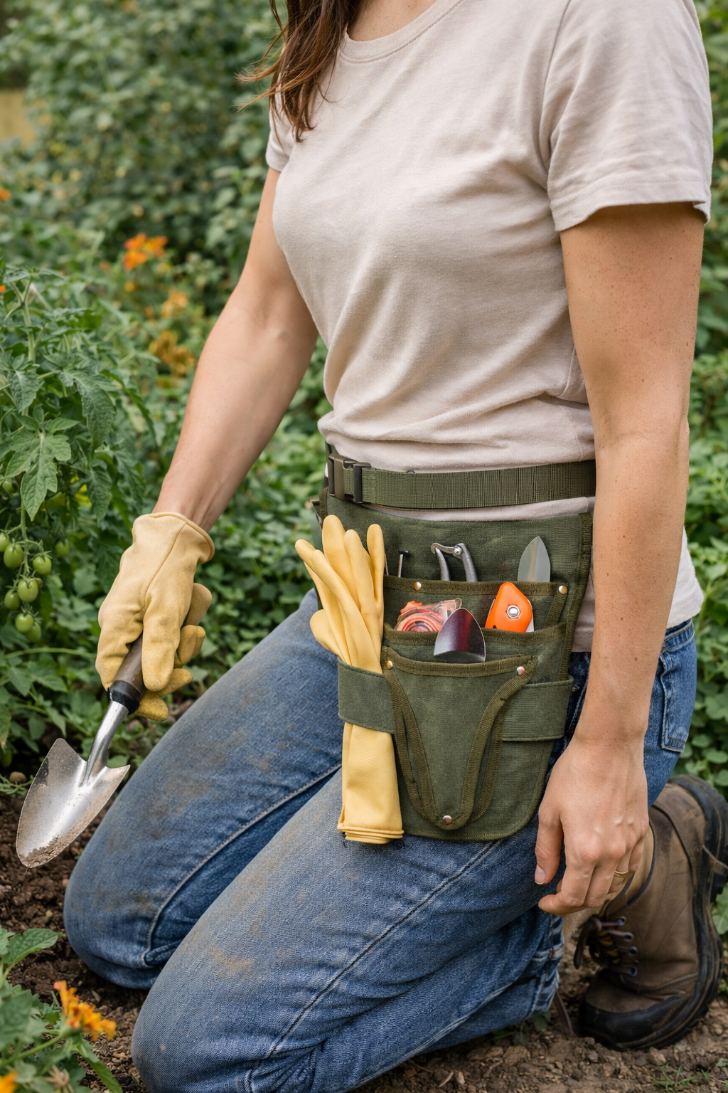 Waxed Canvas Personalized Engraved Garden Tool Holster (Unisex)