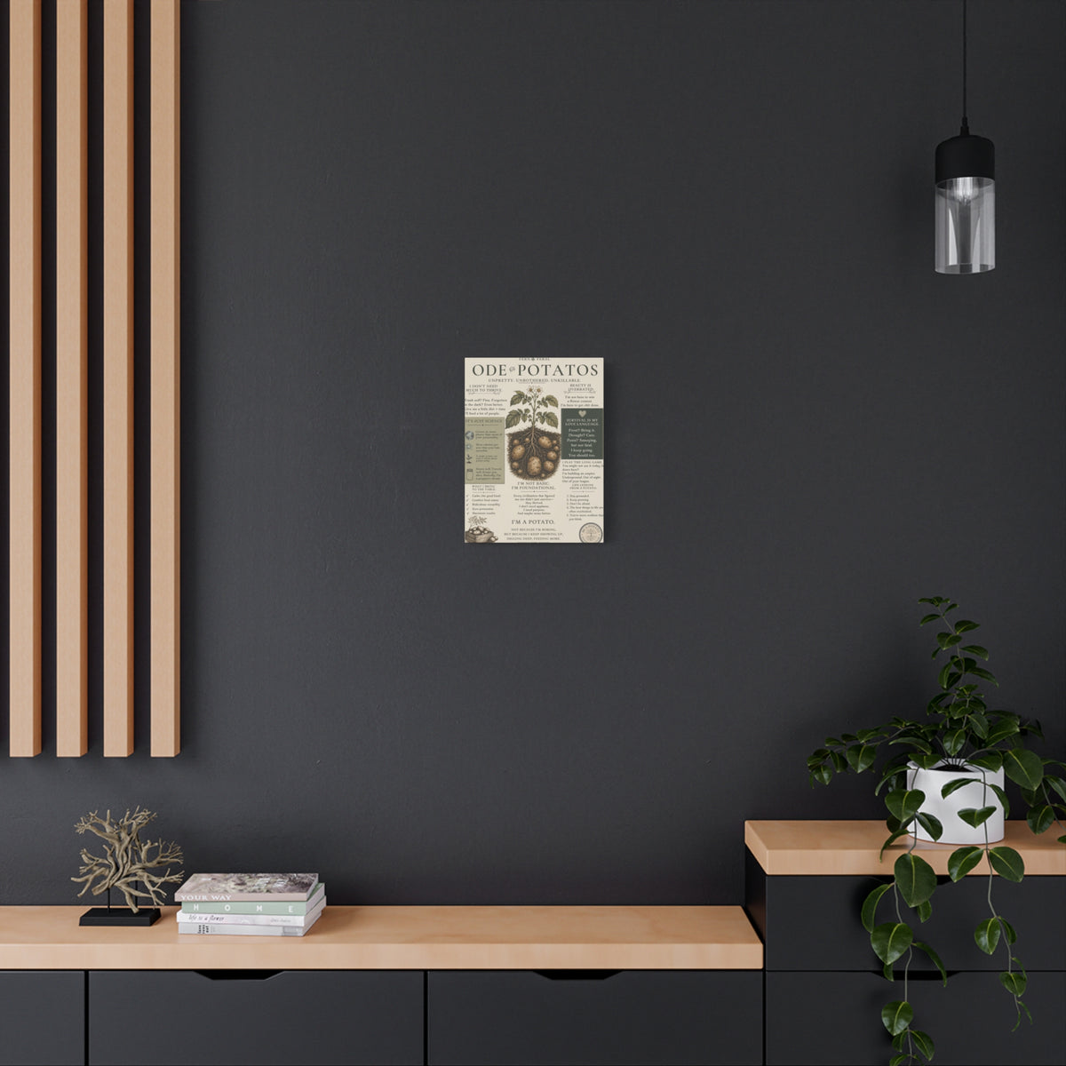 Ode to Potatoes canvas print | botanical potato art, kitchen wall decor