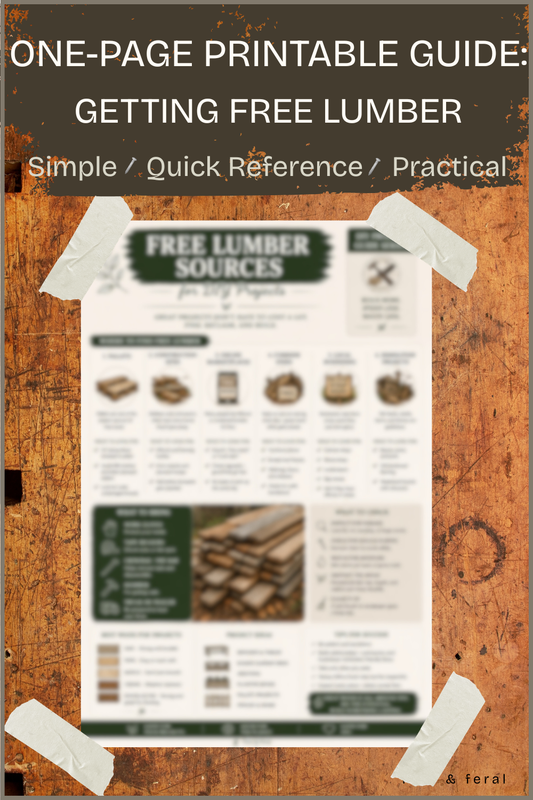 Free Lumber Sources Printable Guide | Reclaimed Wood Cheat Sheet PDF | DIY Woodworking Guide | Budget Building | Instant Download