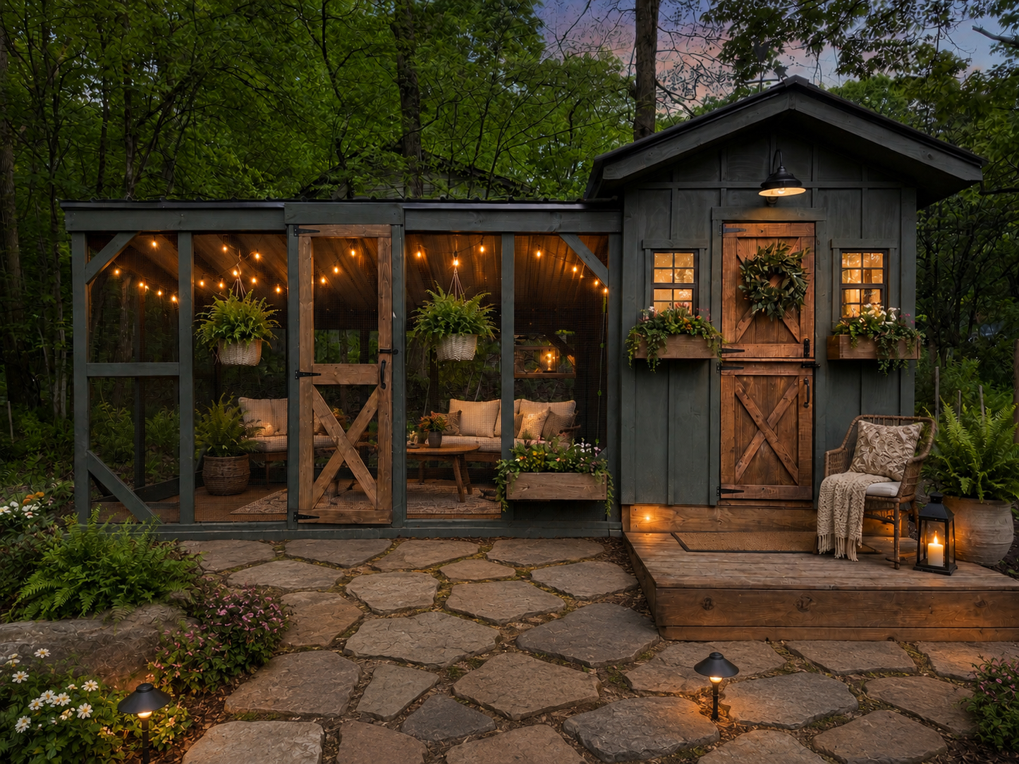 8x12 Walk-In Chicken Coop Plans with 12x16 Run | DIY Coop Blueprint | Greenhouse Shed or She Shed Conversion | Fern & Feral