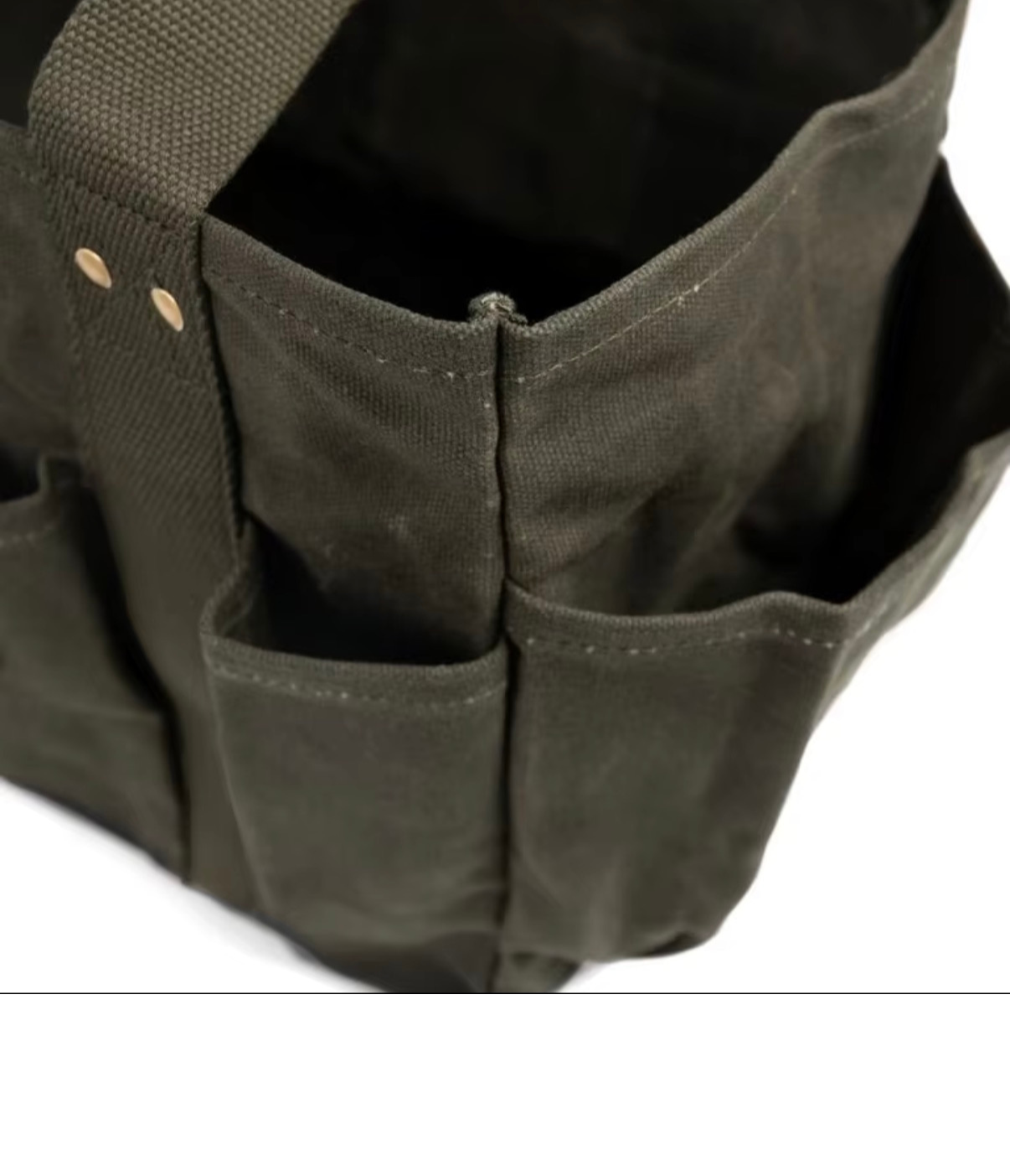 Personalized Waxed Canvas Tote Bag, Garden Tool Bag & Utility Caddy, Custom Leather Patch Organizer, Gardener Handyman Gift