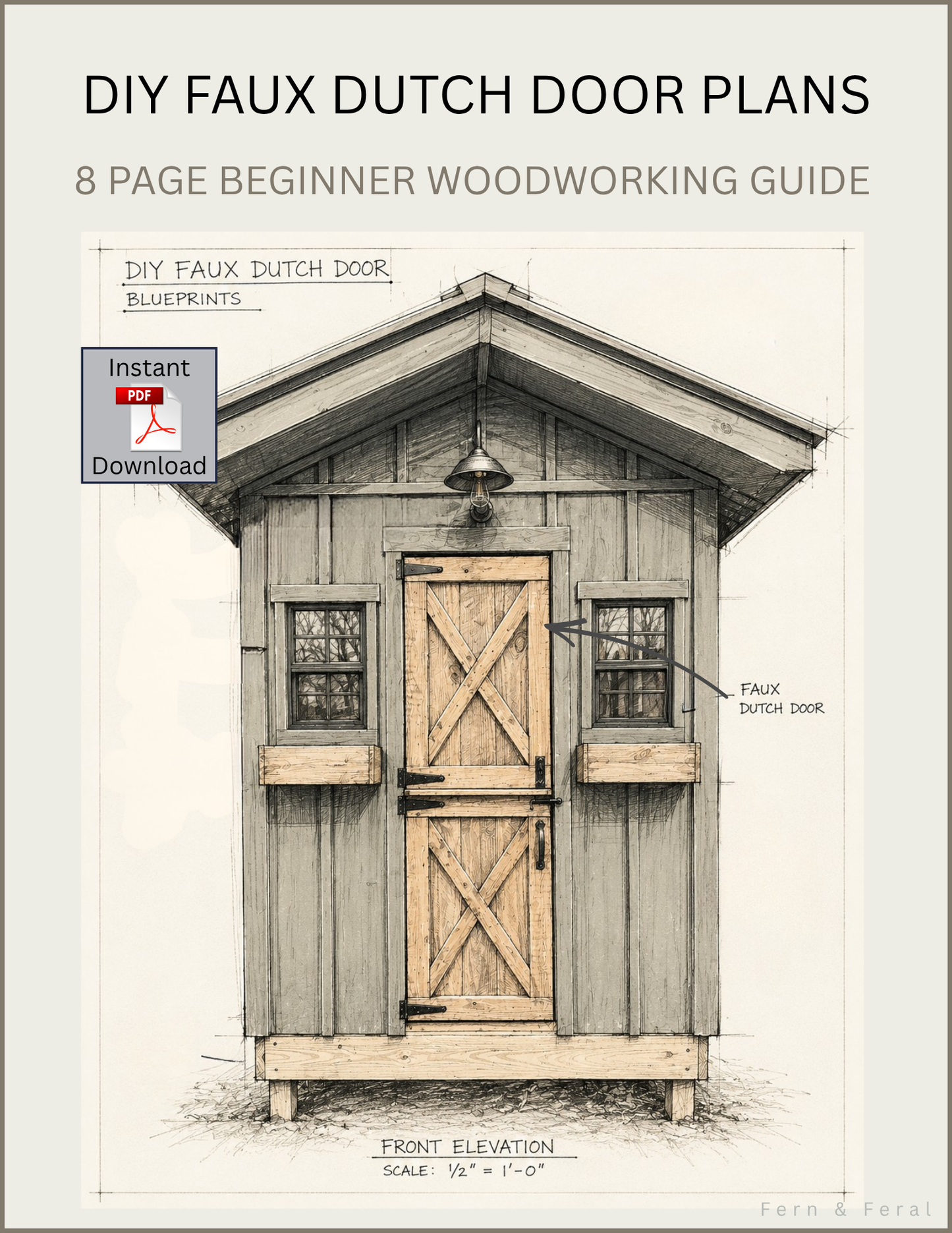 DIY Faux Dutch Door Plans for Chicken Coops | Beginner-Friendly PDF Blueprint with Cut List, Materials & Assembly Guide