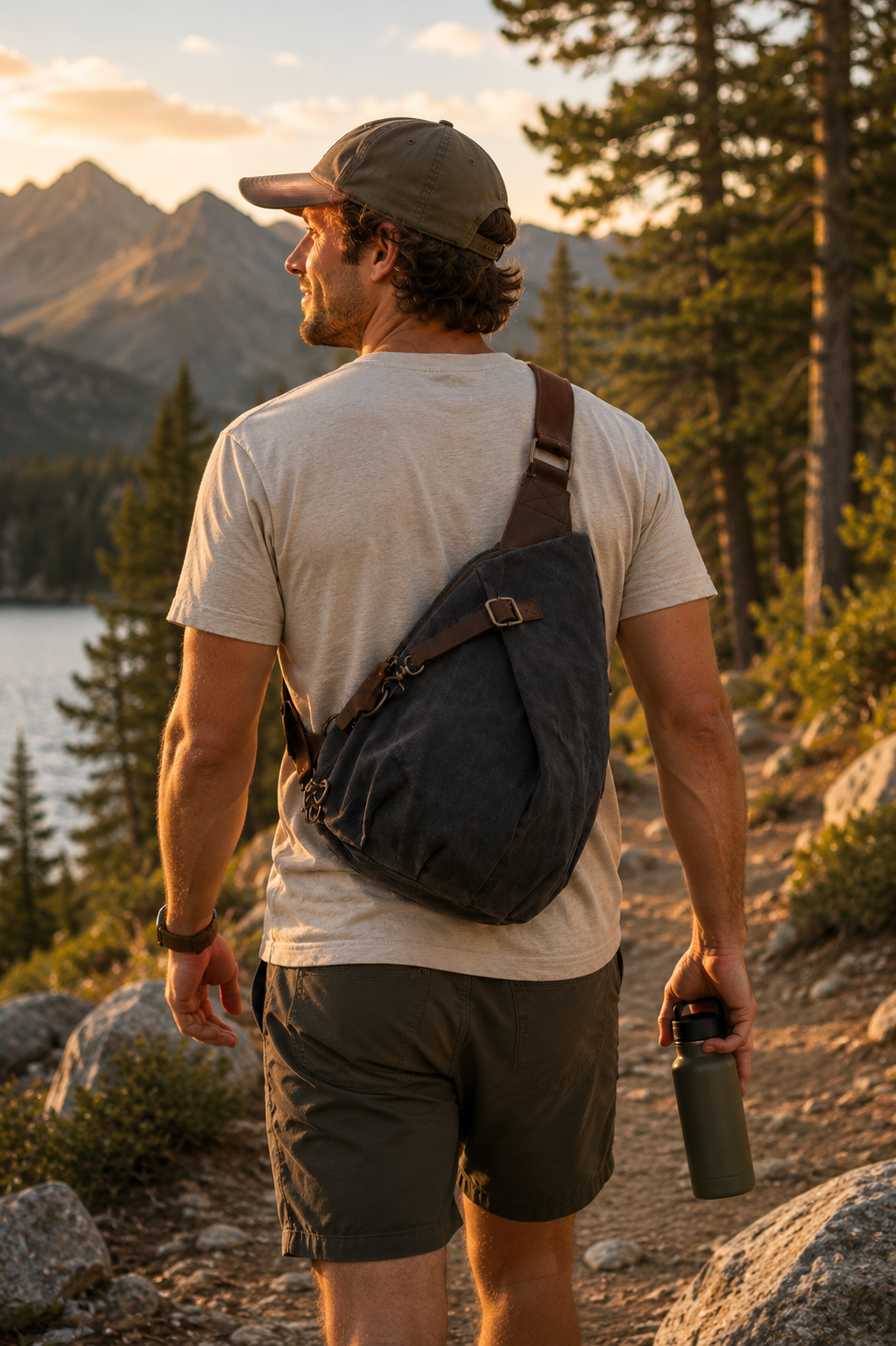 Waterproof Waxed Canvas Sling Backpack (Dumpling Bag Energy)