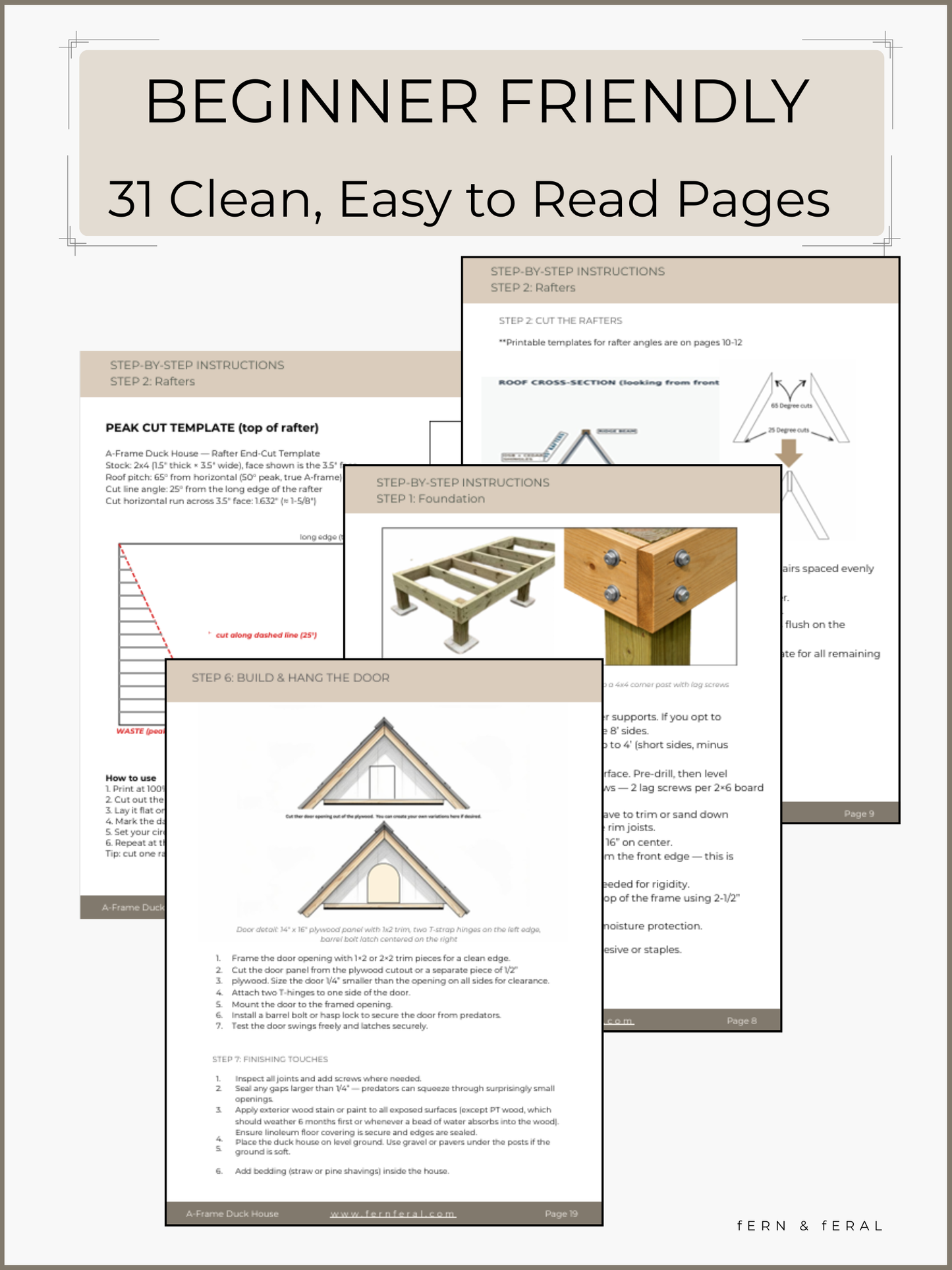 DIY Duck House Plans (8x4 A-Frame) – Beginner-Friendly Blueprint with Step-by-Step Instructions, Materials List & Cut Guide