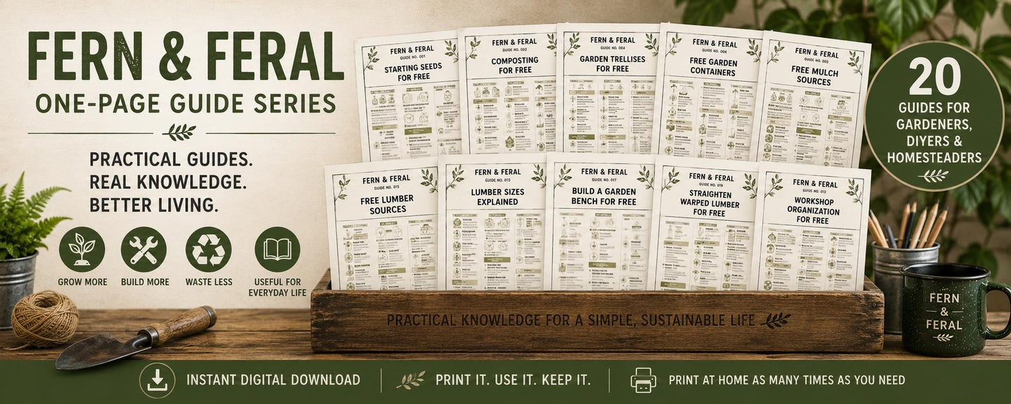 DIY Woodworking Printable Bundle | 9 One-Page Workshop Guides PDF | Beginner Woodworking & Homestead DIY Reference | Instant Download