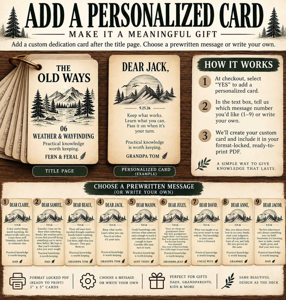 The Old Ways 06: Weather and Wayfinding | Printable Outdoor Field Cards | Weather Nature and Navigation Guide | Hiking Gift | Digital PDF